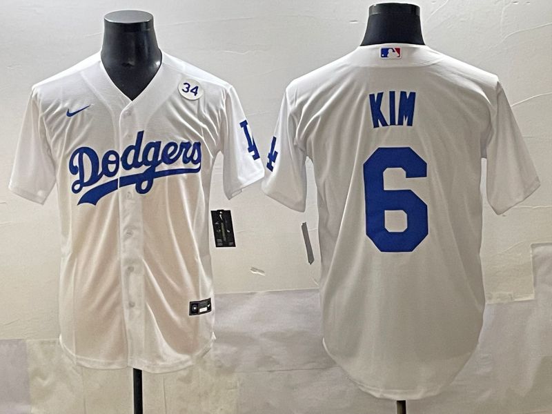 Men 2025 Los Angeles Dodgers #6 H.S.Kim White Game Nike MLB Jersey style 20